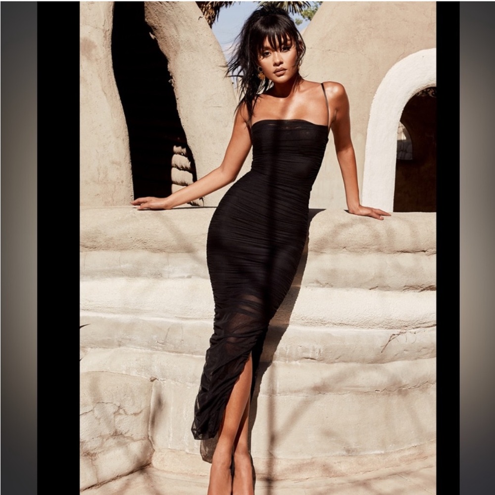House of CB Fornarina Black Organza Mesh Dress Size XS